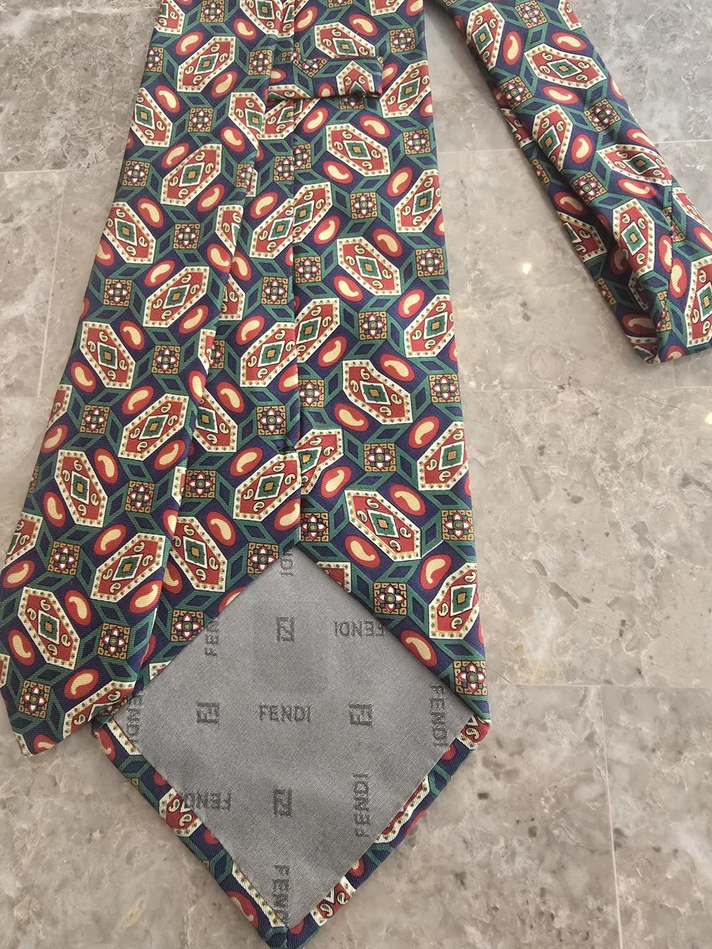 Vintage FENDI Geometric Pattern Tie